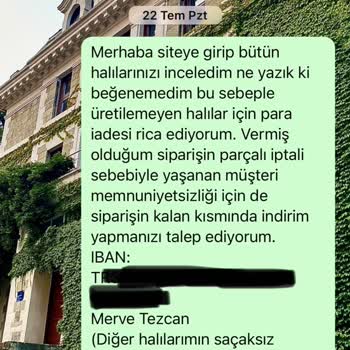 Reydeko Halı Para İademi Yapmıyor