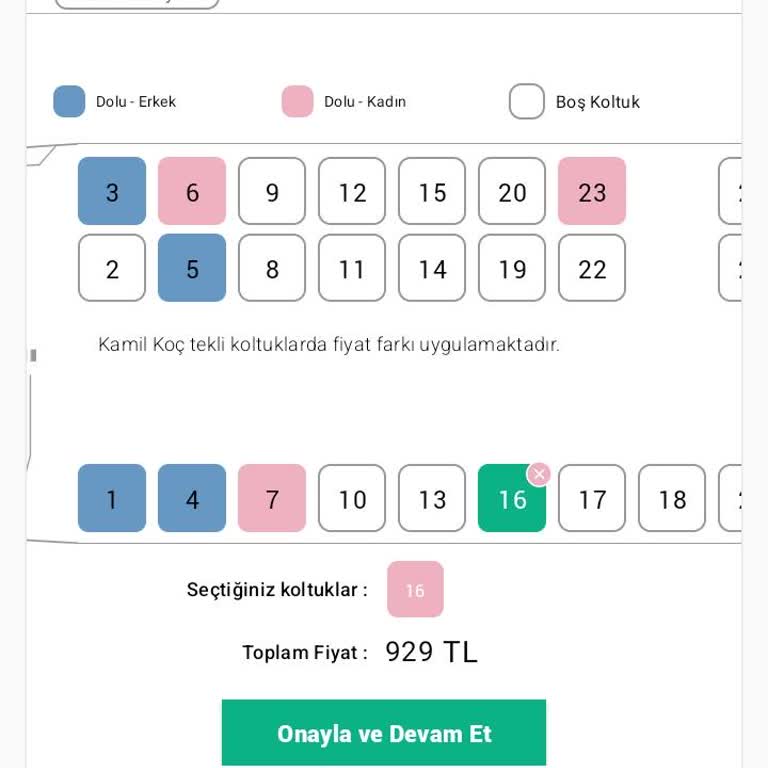 Kamil Koc Fiyat Arttırımı
