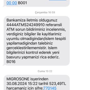 Ziraat Bankası ATM Eksik Para Verdi