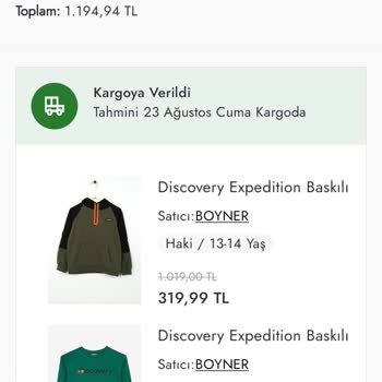 Boyner Ürünlerim Halen Gelmedi