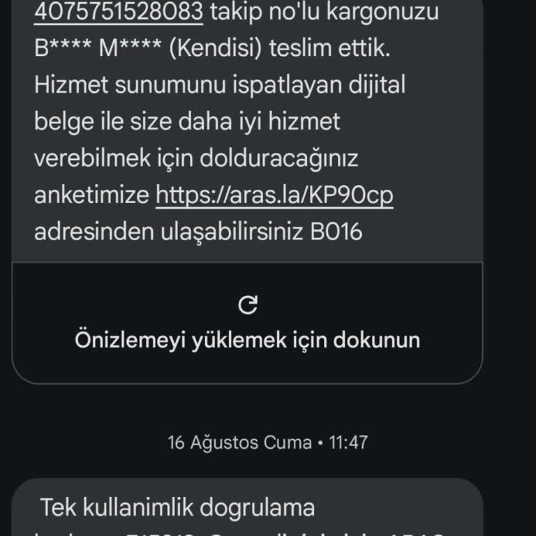 Aras Kargo İade İçin Ürün Gönderilsin