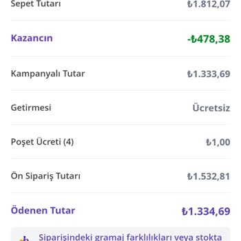 Getir Büyük Haksız Ve Fazla Ödeme Alıp İade Etmiyor