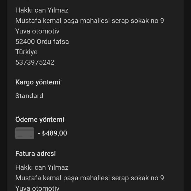 Afrodit Takı Ürün Gelmedi 10 Gün Oldu