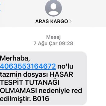 Aras Kargo Tazminlik Kargo Şikayeti