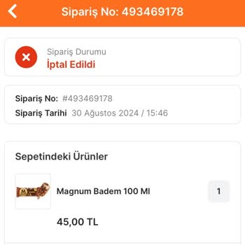 Migros Sanal Market Sipariş Sorunu