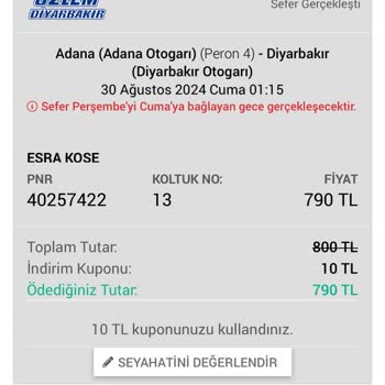 Özlem Diyarbakır Gece Seferi İptali Ve Mağduriyet