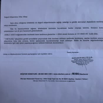 2 Adet Asics Ayakkabımın Deforme Olması