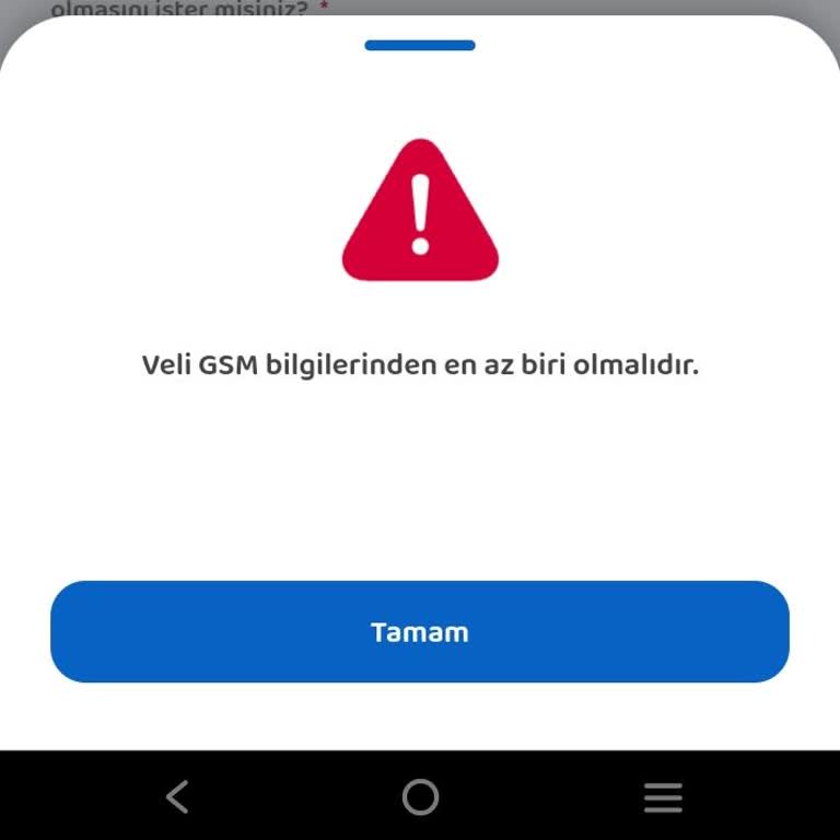İSMEK Uygulamasında Veli GSM Bilgisi Sorunu