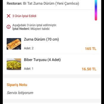 Trendyol Yemek Trendyol Yapılmayan Ücret İadesi