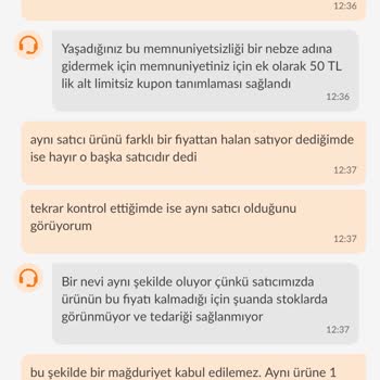 Trendyol Üzerinden Yapılan Sipariş İptali Ve Fiyat Artışı Şikayeti