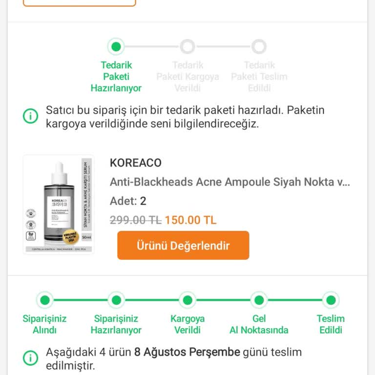 Trendyol Eksik Ürün Tedarik Edememe