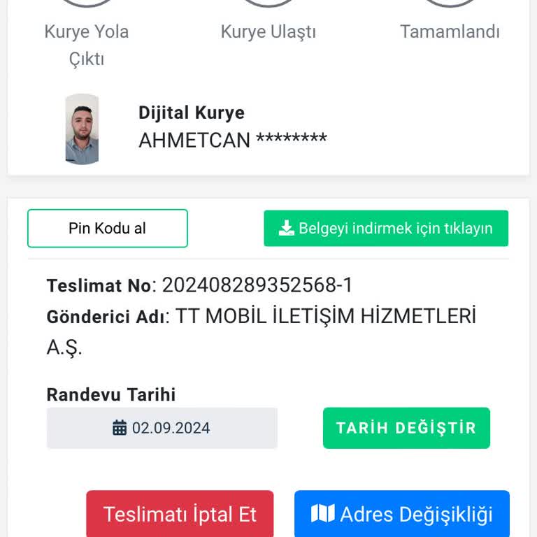 Dijital Kurye Sim Kartı Gelmiyor
