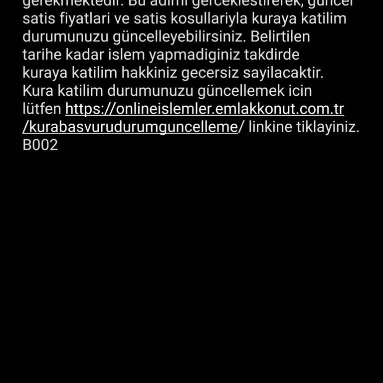 Emlak Konut GYO Yanlış Gönderilen SMS İle Kimlik Bilgilerimin Kullanılması