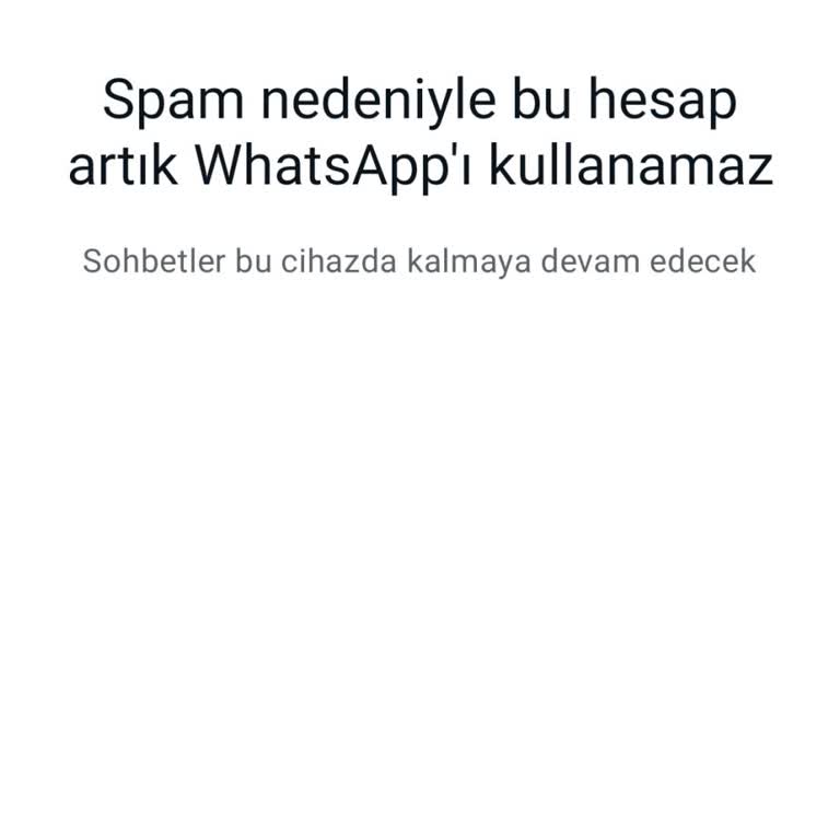 WhatsApp Spam Uyarısı