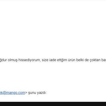 Mango.com İade Ücretini Yatırmasını 2 Aydır Bekliyorum!