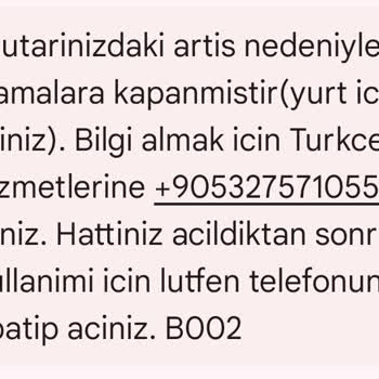 Hattımda İnternet ve Dakika Var Ama Aramalara Kapalı