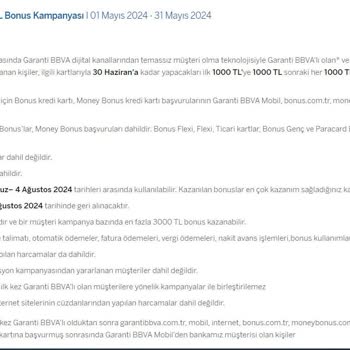 Garanti BBVA Kredi Kartı Kampanya Şartlarında Yaşanan Sorunlar