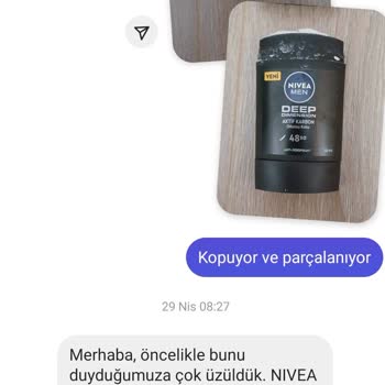 Nivea Stick Men Deep Dimension Parçalanıyor Kopuyor