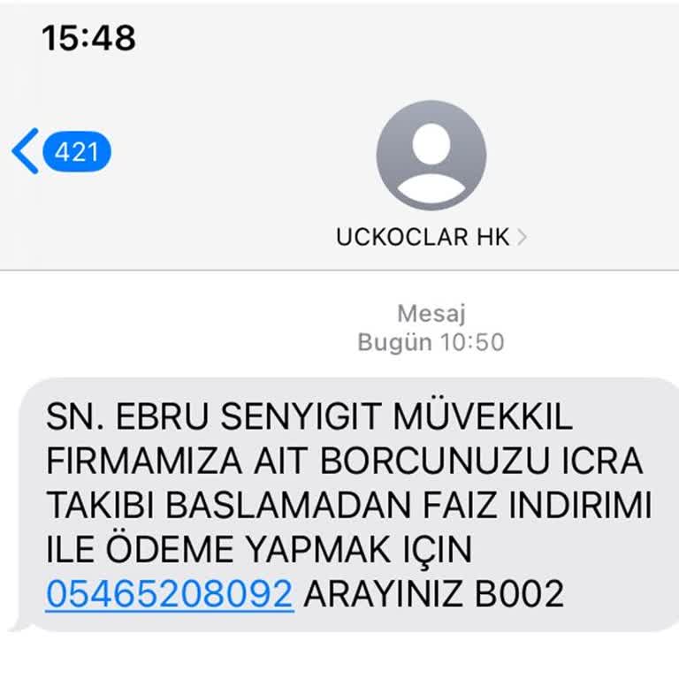 UCKOCLAR HK (SMS) Uçkoçlar Hukuk Bürosu Hak:
