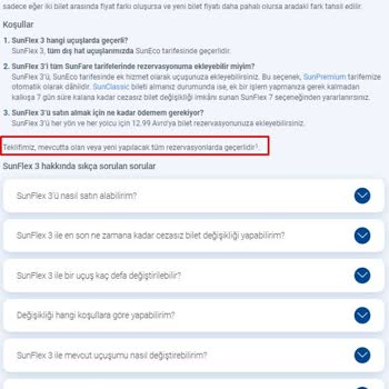 Sunexpress Sunflex3 Hizmeti Satın Alınamıyor