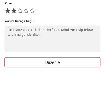 Vodafone Her Şey Yanımda Arızalı Ürün Gönderimi
