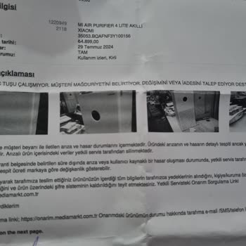 Media Markt Xiaomi Hava Temizleme Servis Sorunu!