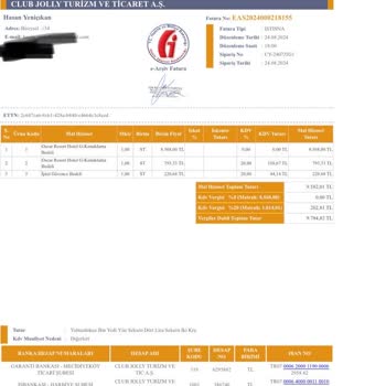 Jolly Tur İade Bedelini Ödemiyor.