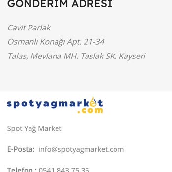 Spotyagmarket.com İnternet Üzerinden Satış Sitesi