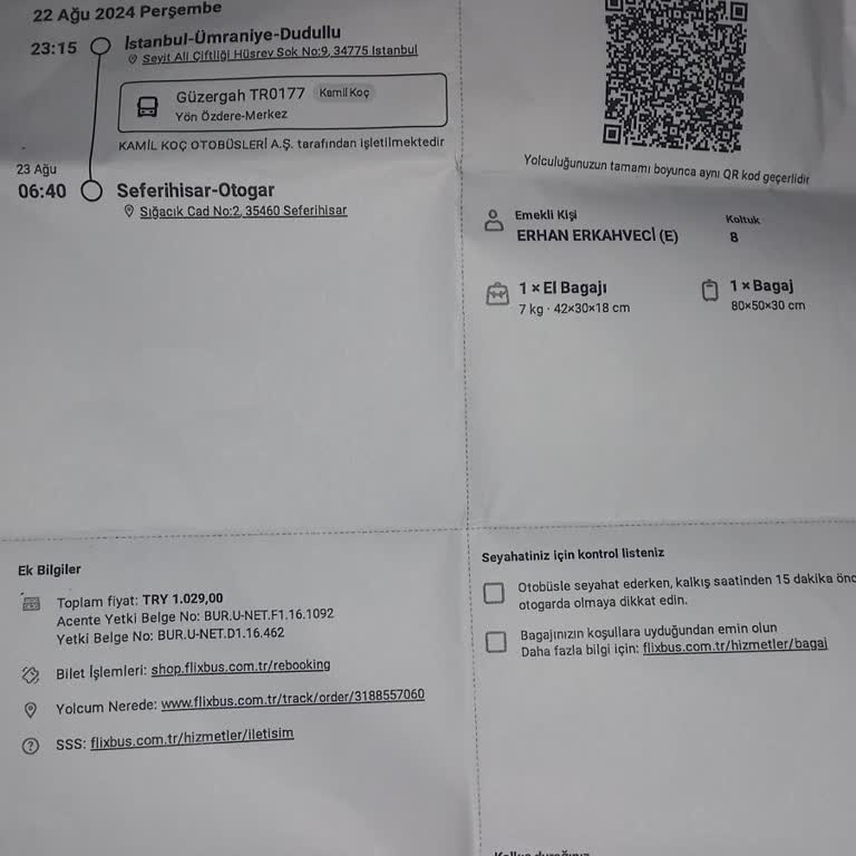 Kamil Koc Biletini Fazla Para Alıyor