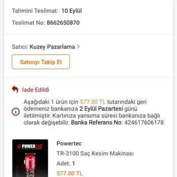 Trendyol Ürünümü İptal Etti