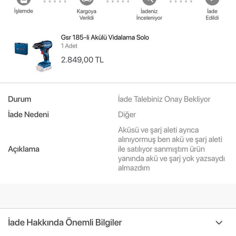 Koçtaş Ürün İadesi Dönüş Yapmıyorlar