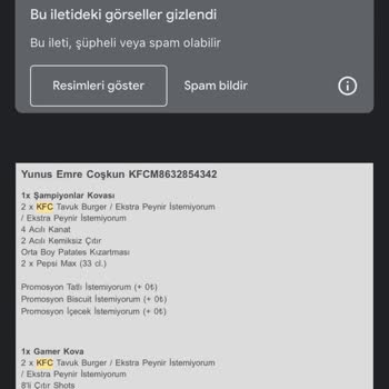 KFC Sipariş İptali Ve Para İadesi