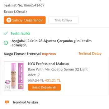 Trendyol'da Loreal Tarafından Gönderilen Eksik Ürünüm Hk