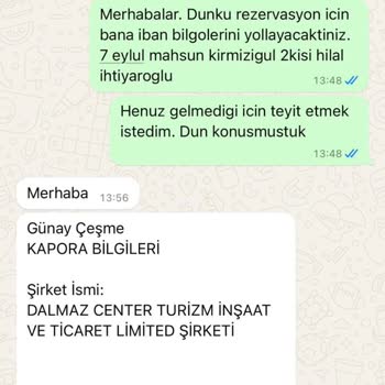 Günay Restaurant Çeşme Kapora İadesi Yapılmıyor
