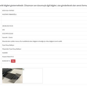 Huawei Saatim İçin Servis İlgilenmiyor.