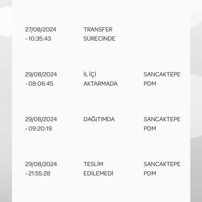 PTT Kargo Sancaktepe Posta Dagıtım Kargo Getirmemesi