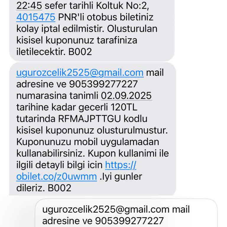 Obilet Firması 1200 TL Mi Geri Vermiyor