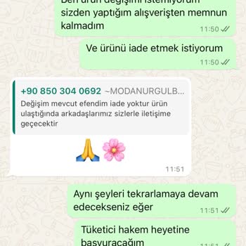 Moda Nurgül Firması İle Yaşanan İade Ve Müşteri Hizmetleri Sorunu