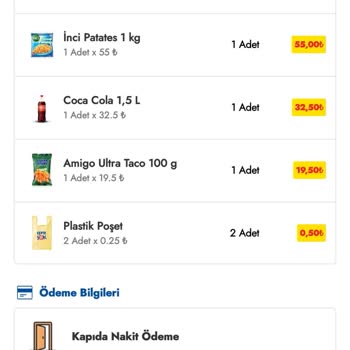 Cepte Şok Sipariş Hatası