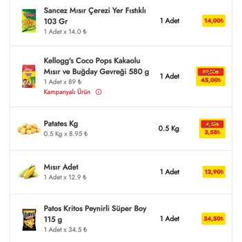Cepte Şok Sipariş Hatası