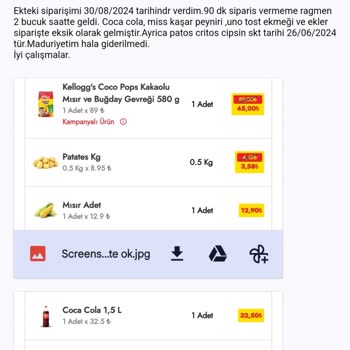Cepte Şok Sipariş Hatası