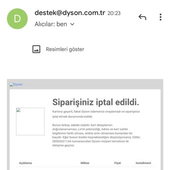 Dyson Garantide Problem Çözmemesi