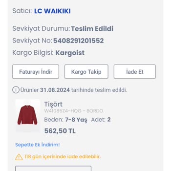 LCW Den Aldığım Ürünler Teslim Edilmiyor.
