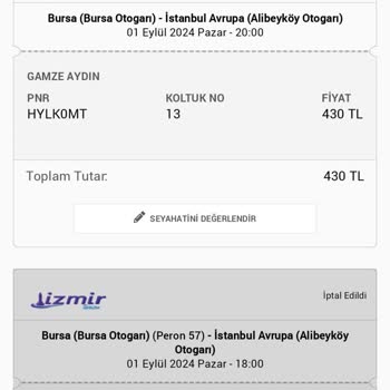 Obilet O Biletten Aldığım Bileti Otobüs Seferi Geciktiği İçin İptal Edememe