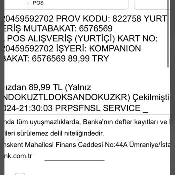 Kompanion Paramı Geri İstiyorum