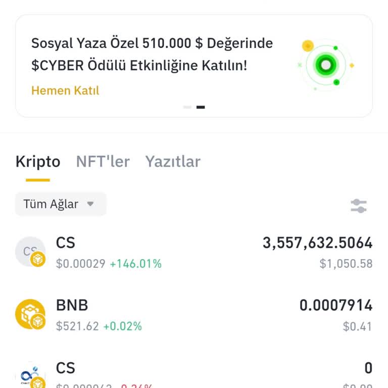 Binance Uygulaması Üzerinden Web3 Cüzdan Aracılığıyla Cs Coin
