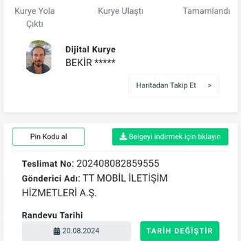 Dijital Kurye 1 Aydır Bana Hizmet Sağlamıyor.