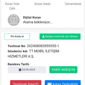 Dijital Kurye 1 Aydır Bana Hizmet Sağlamıyor.