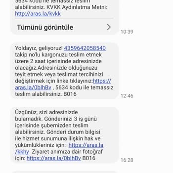 Edremit Aras Kargo Teslimat Problemi