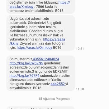Edremit Aras Kargo Teslimat Problemi